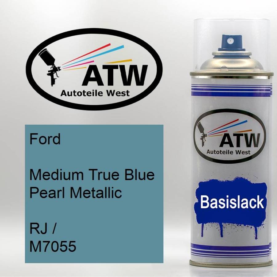 Ford, Medium True Blue Pearl Metallic, RJ / M7055: 400ml Sprühdose, von ATW Autoteile West.